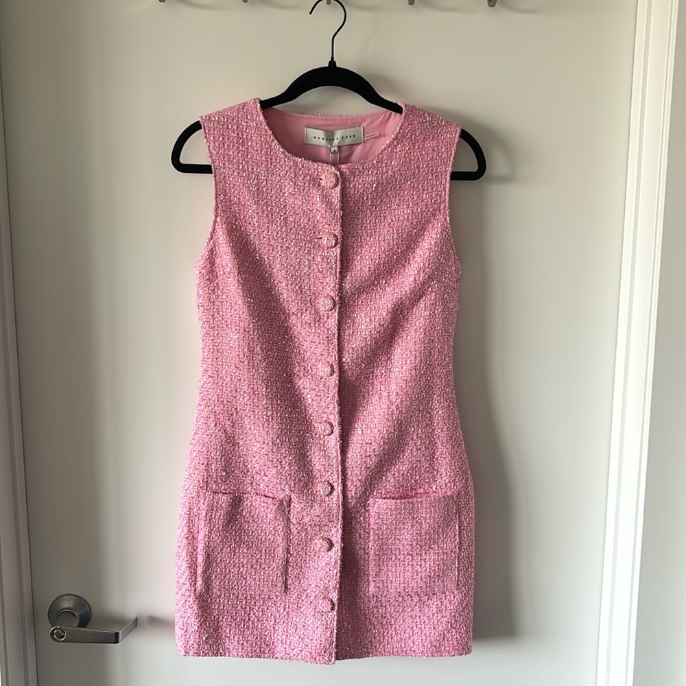 Endless Rose Tweed Sleeveless Shift Dress Size S